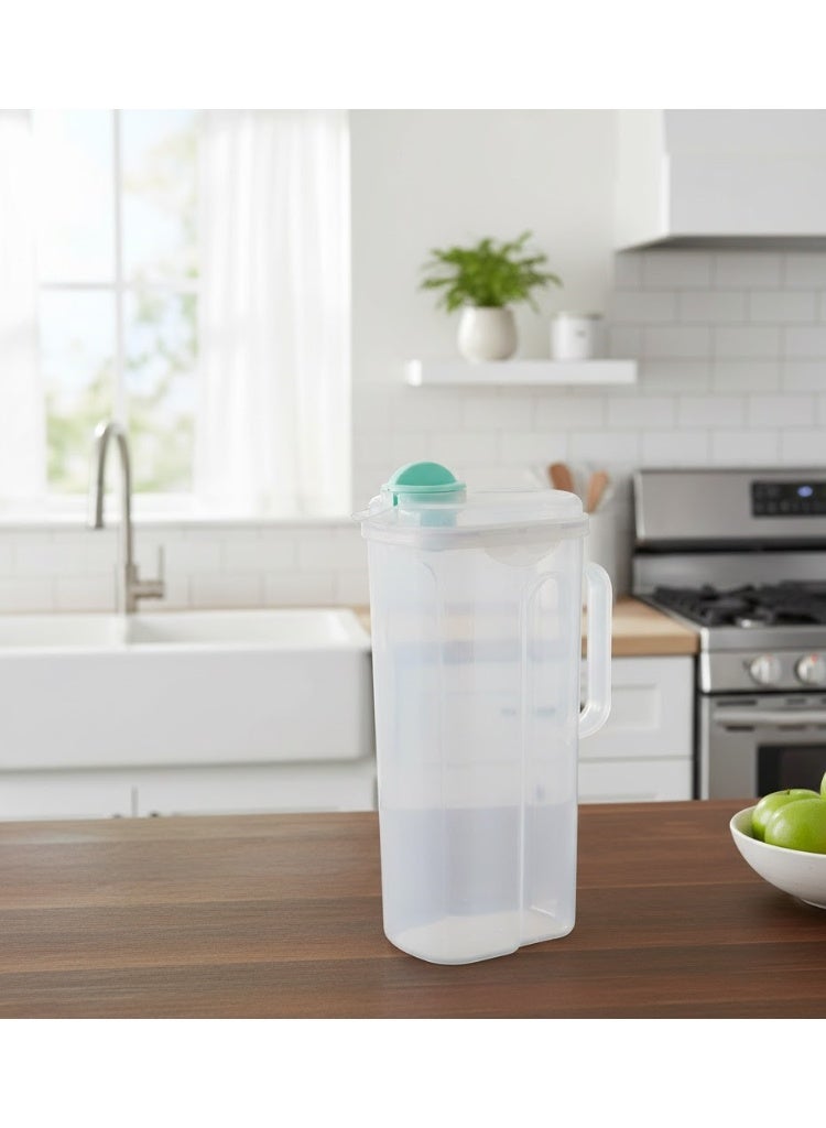 favilla 2-piece set of clear plastic jugs with clip-on lids - 1.5 liter capacity - multi-colored - Image 3